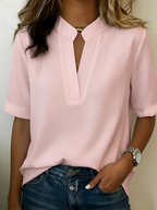 Women’s Relaxed V-Neck Half Sleeve Blouse