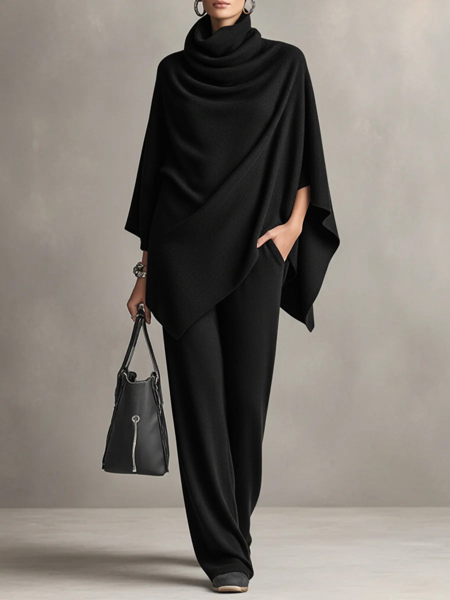 Women's 2 Piece Draped Wide Leg Pant Set