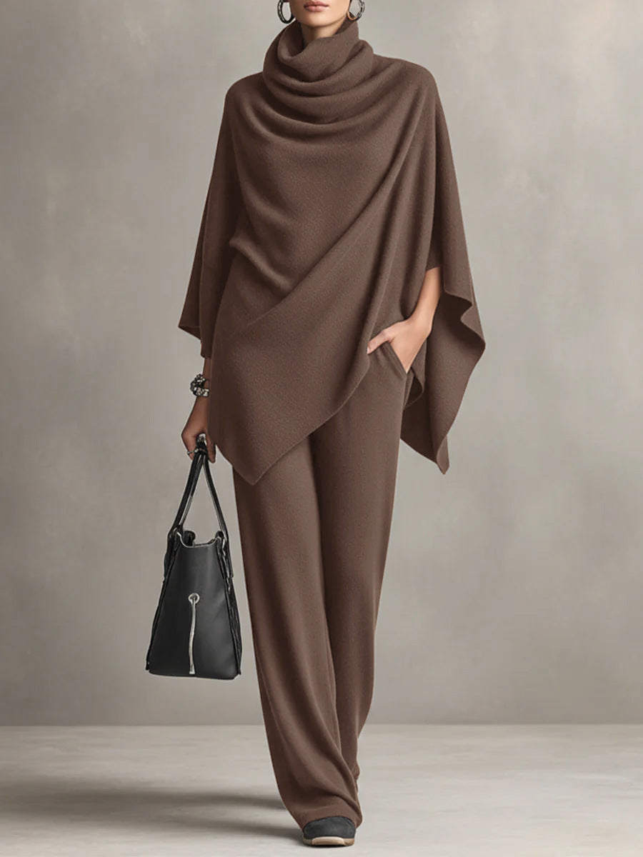 Women's 2 Piece Draped Wide Leg Pant Set