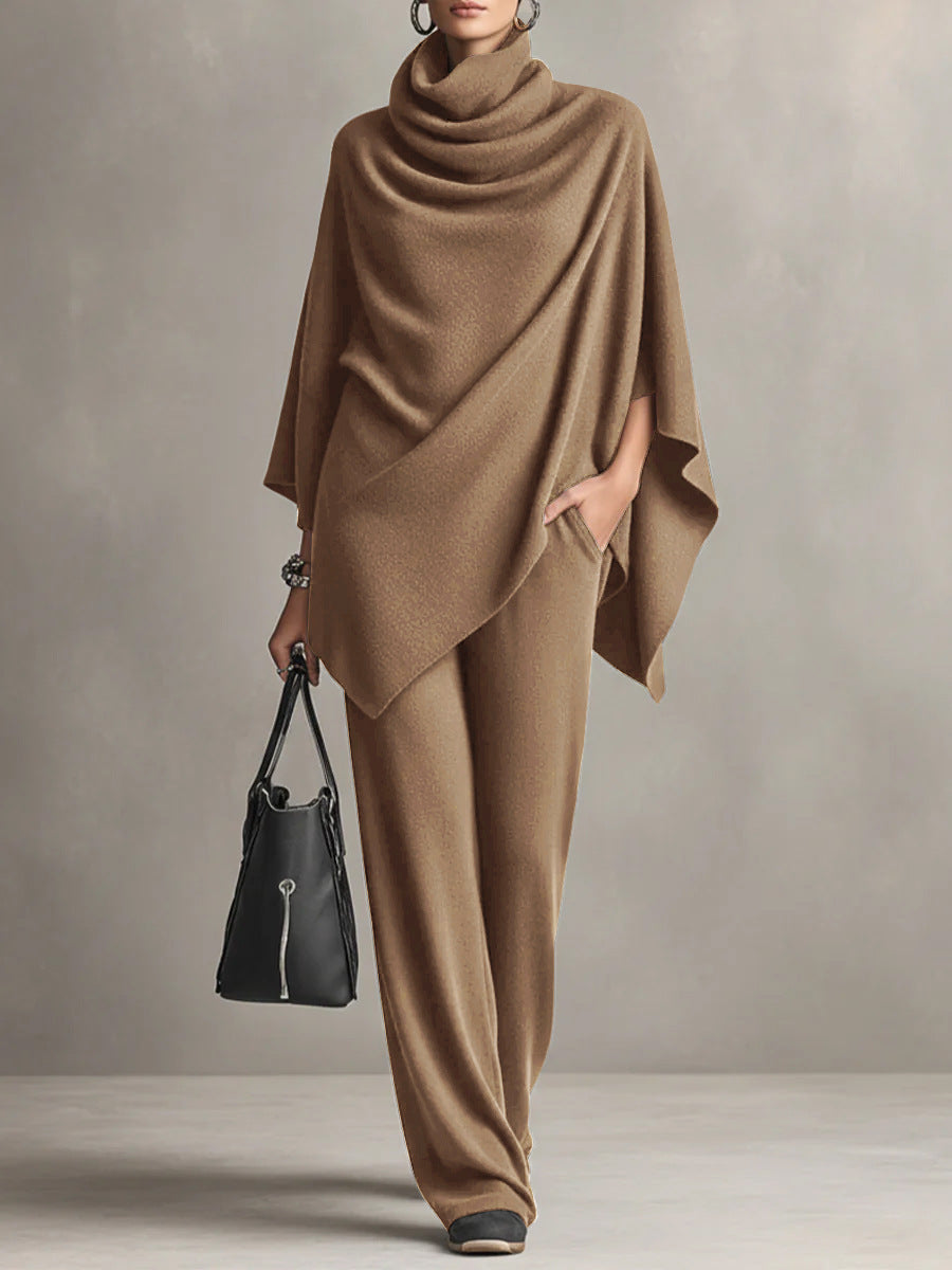 Women's 2 Piece Draped Wide Leg Pant Set