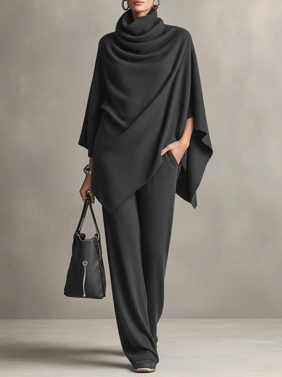 Women's 2 Piece Draped Wide Leg Pant Set