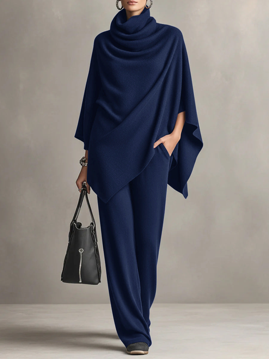 Women's 2 Piece Draped Wide Leg Pant Set