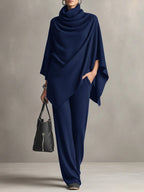 Women's 2 Piece Draped Wide Leg Pant Set