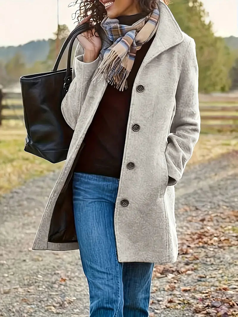 Women’s Button-Front Mid-Length Coat