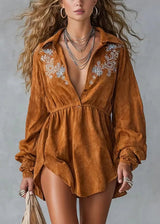 Women’s Embroidered Long Sleeve Mini Dress