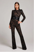 Women's Dressy Lace Wide-Leg Jumpsuit