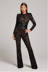 Women's Dressy Lace Wide-Leg Jumpsuit