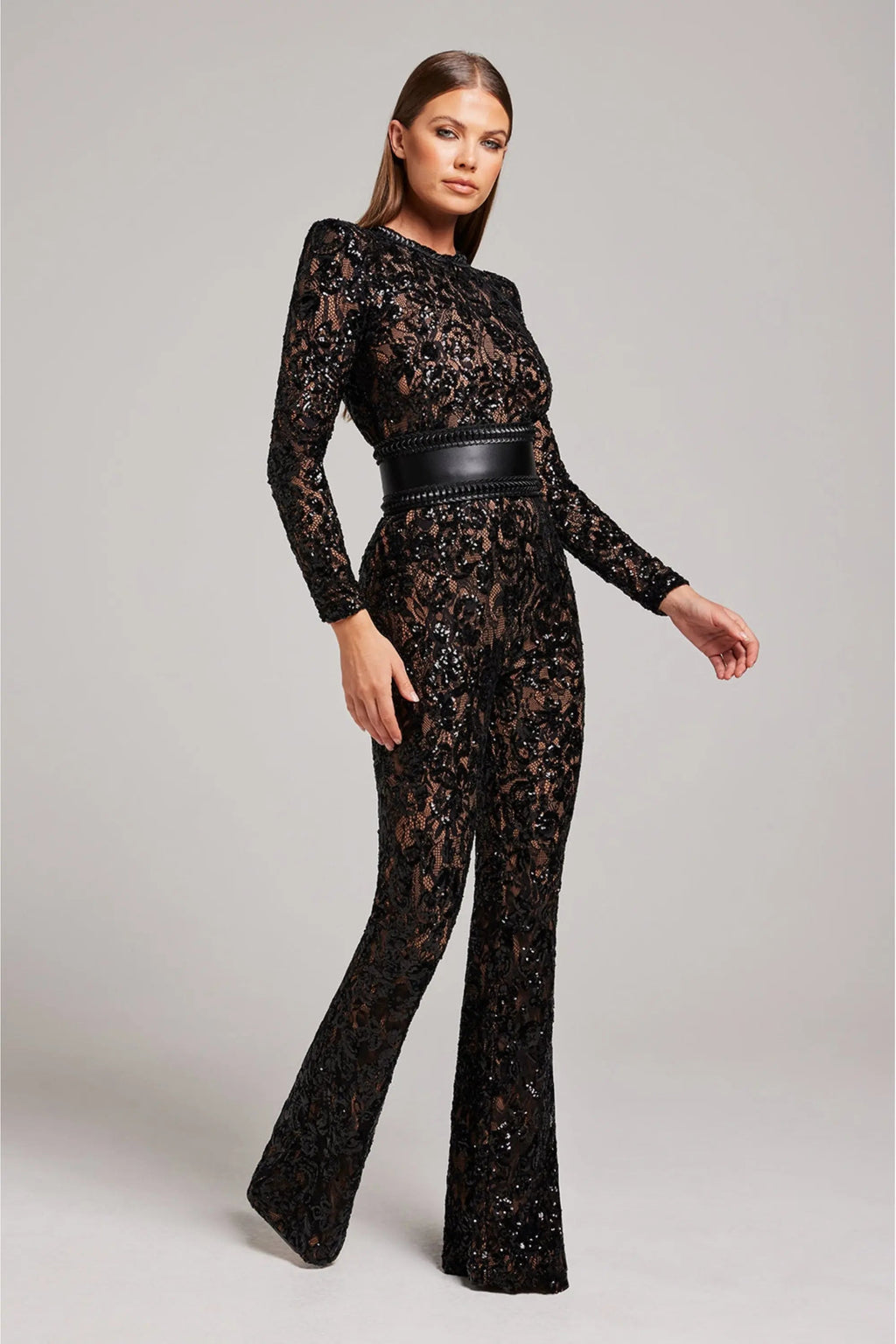 Women's Dressy Lace Wide-Leg Jumpsuit