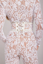 Women's Dressy Lace Wide-Leg Jumpsuit