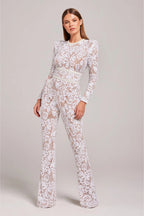Women's Dressy Lace Wide-Leg Jumpsuit