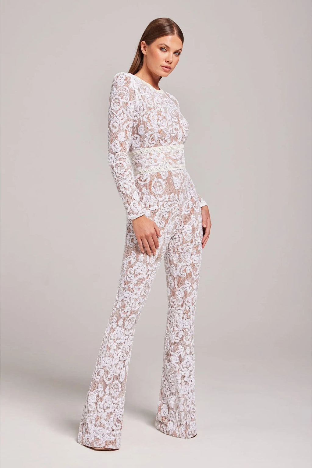Women's Dressy Lace Wide-Leg Jumpsuit
