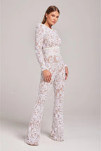 Women's Dressy Lace Wide-Leg Jumpsuit