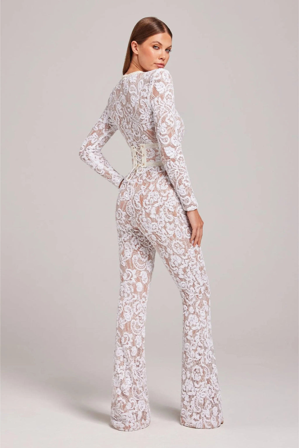 Women's Dressy Lace Wide-Leg Jumpsuit