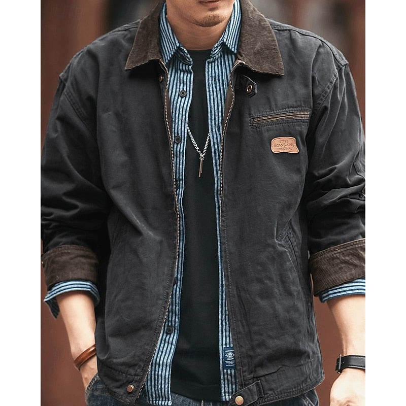 Men’s Utility Jacket with Contrast Collar