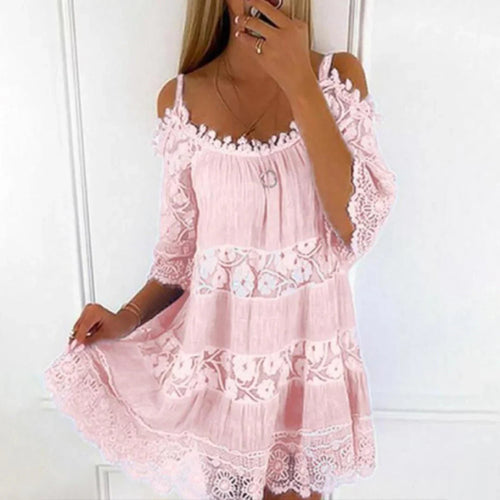 Women's Lace Tiered Mini Dress