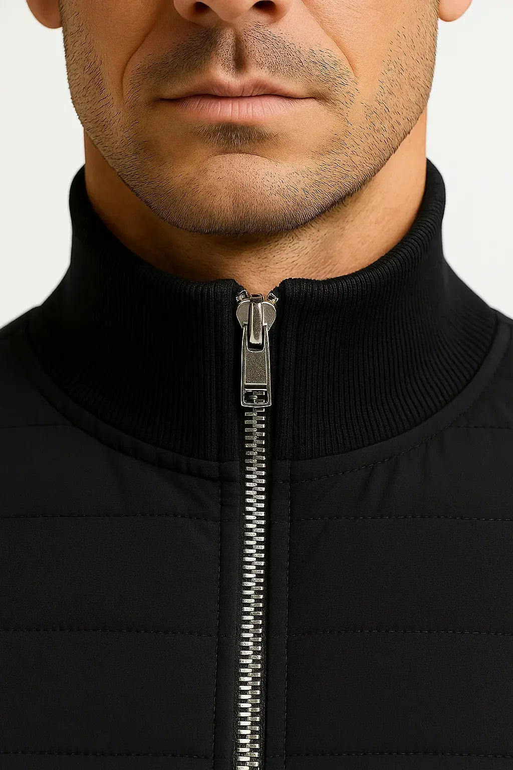 Men's Quilted Front Zip-Up Jacket