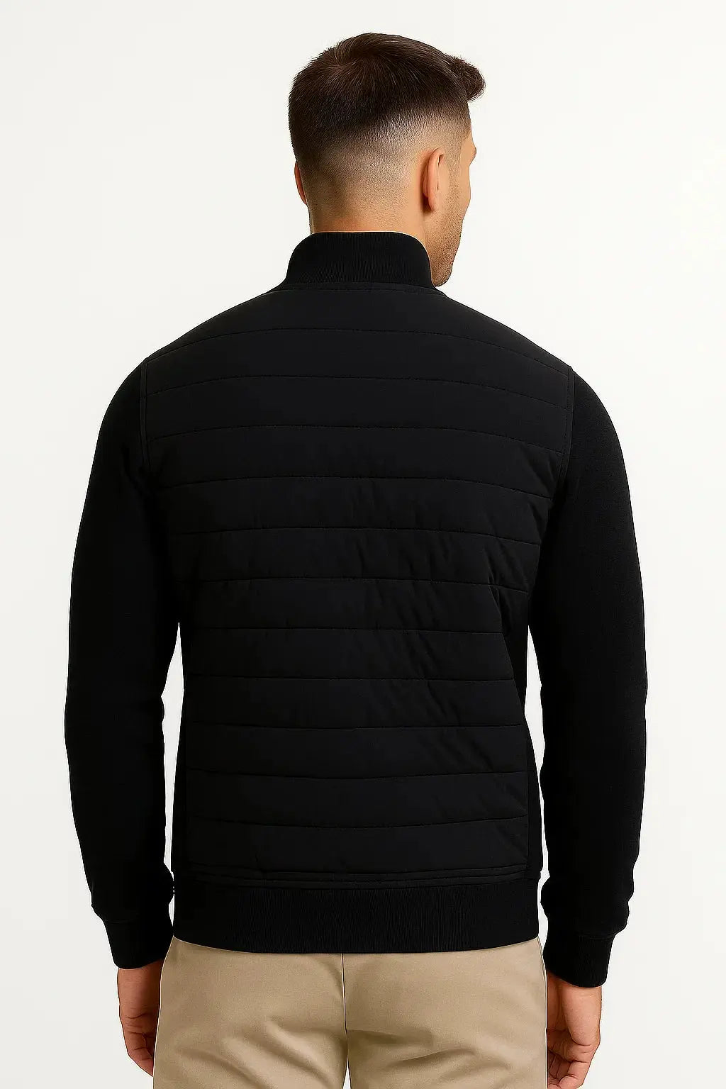 Men's Quilted Front Zip-Up Jacket