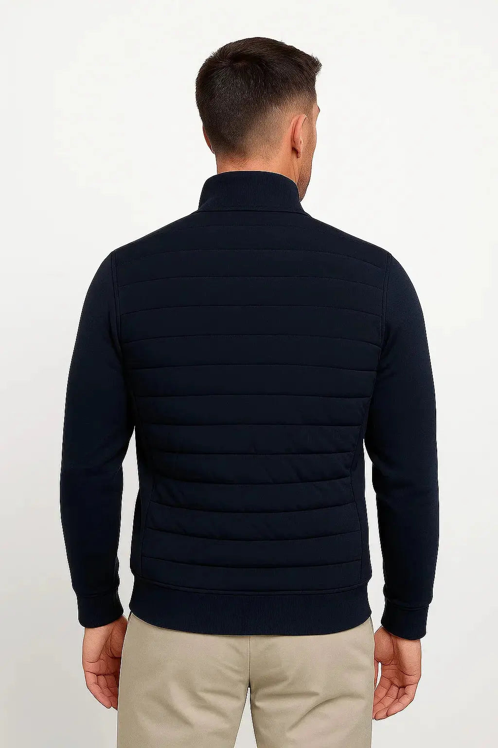 Men's Quilted Front Zip-Up Jacket