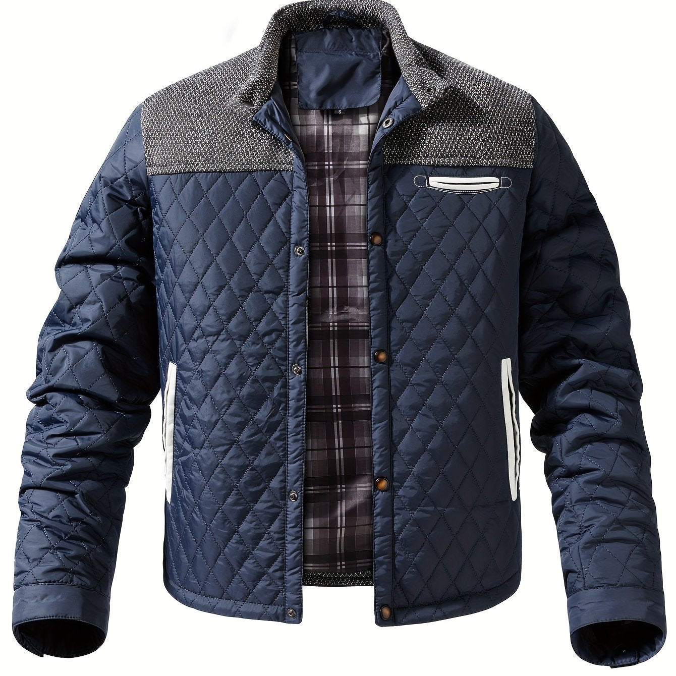 Men’s Quilted Jacket with Contrast Yoke