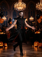 Men’s Halloween Vampire Costume with Long Cape