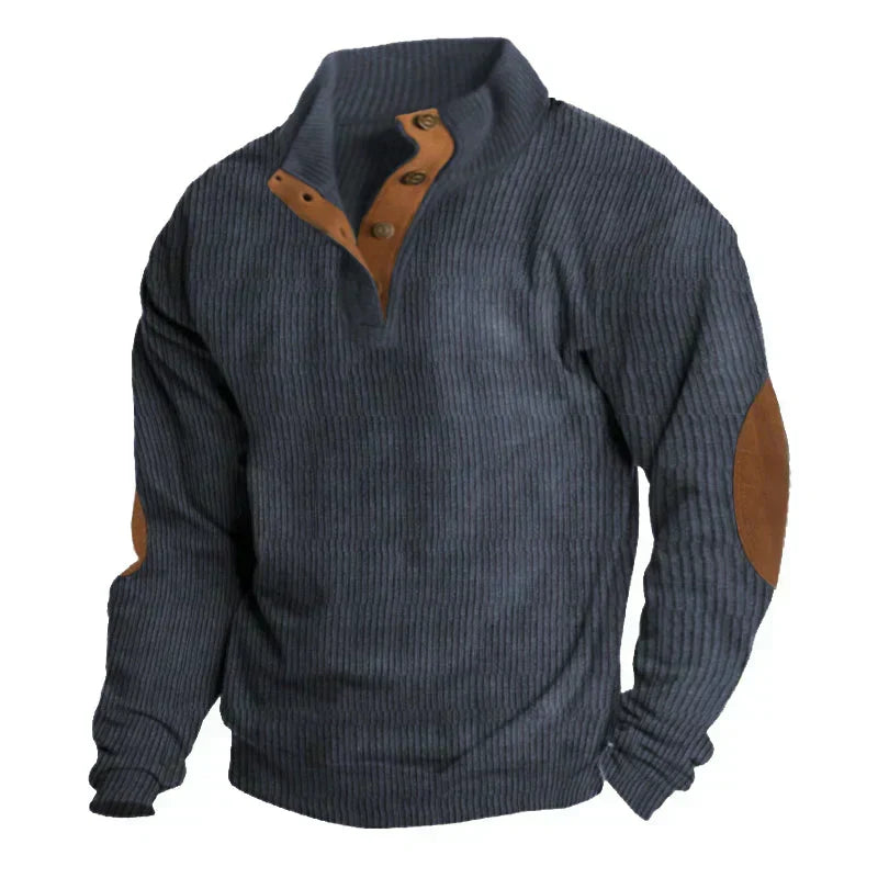 Men’s Ribbed Button-Neck Sweater