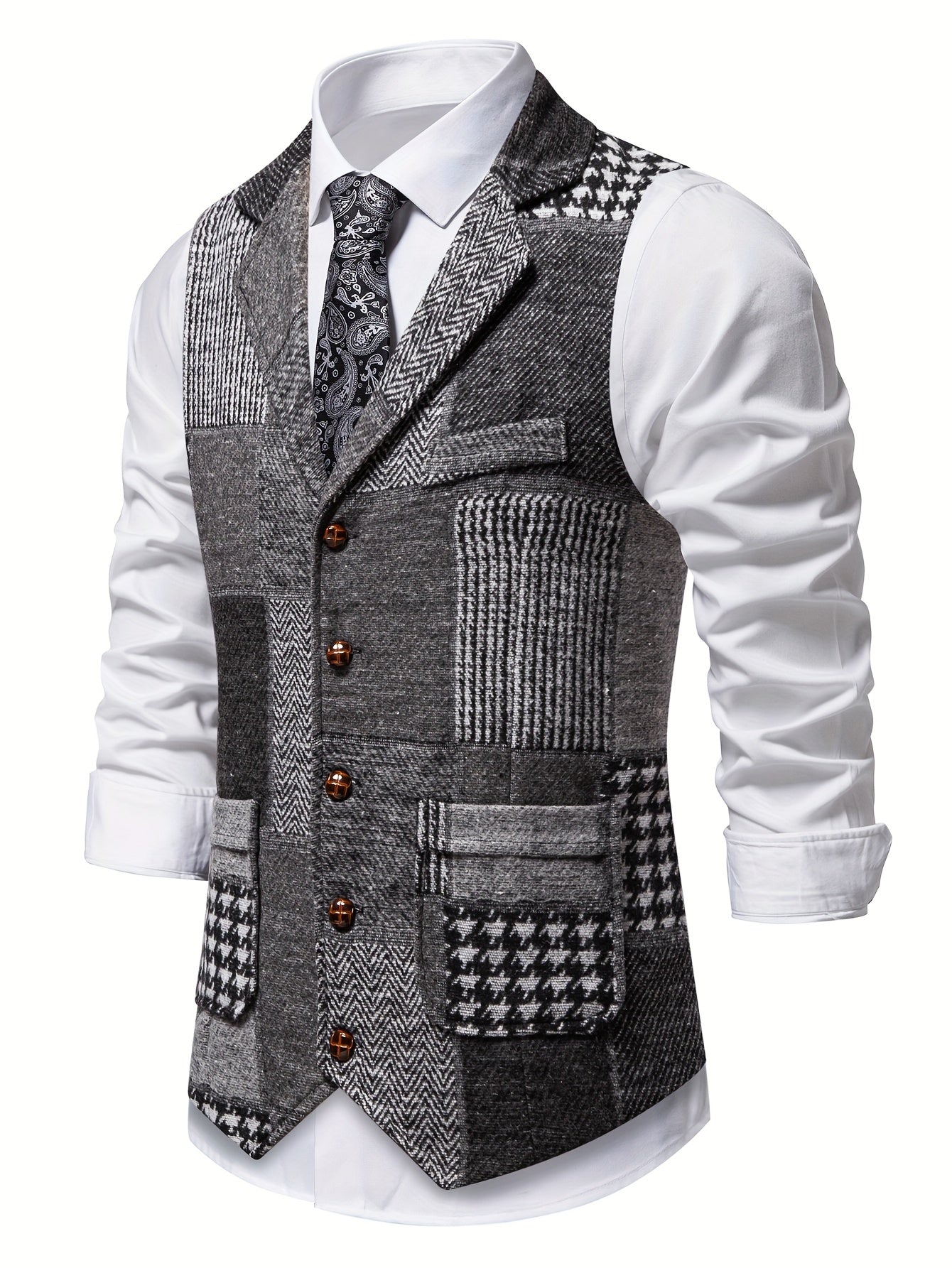 Men’s Formal Patchwork Vest