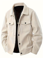 Men's Ribbed Snap Button Casual Jacket