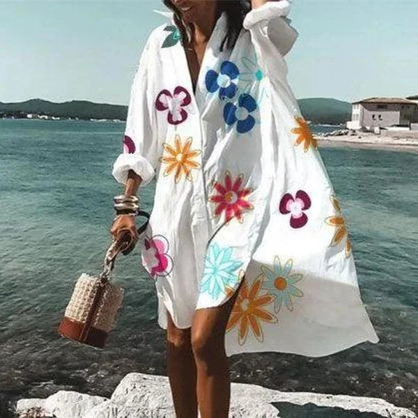 Women’s Oversized Long Sleeve Shirt Dress