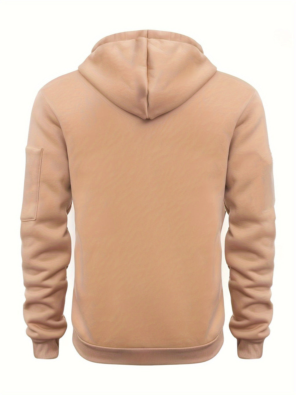 Men's Full-Zip Hooded Sweatshirt with Sleeve Detail