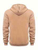 Men's Full-Zip Hooded Sweatshirt with Sleeve Detail
