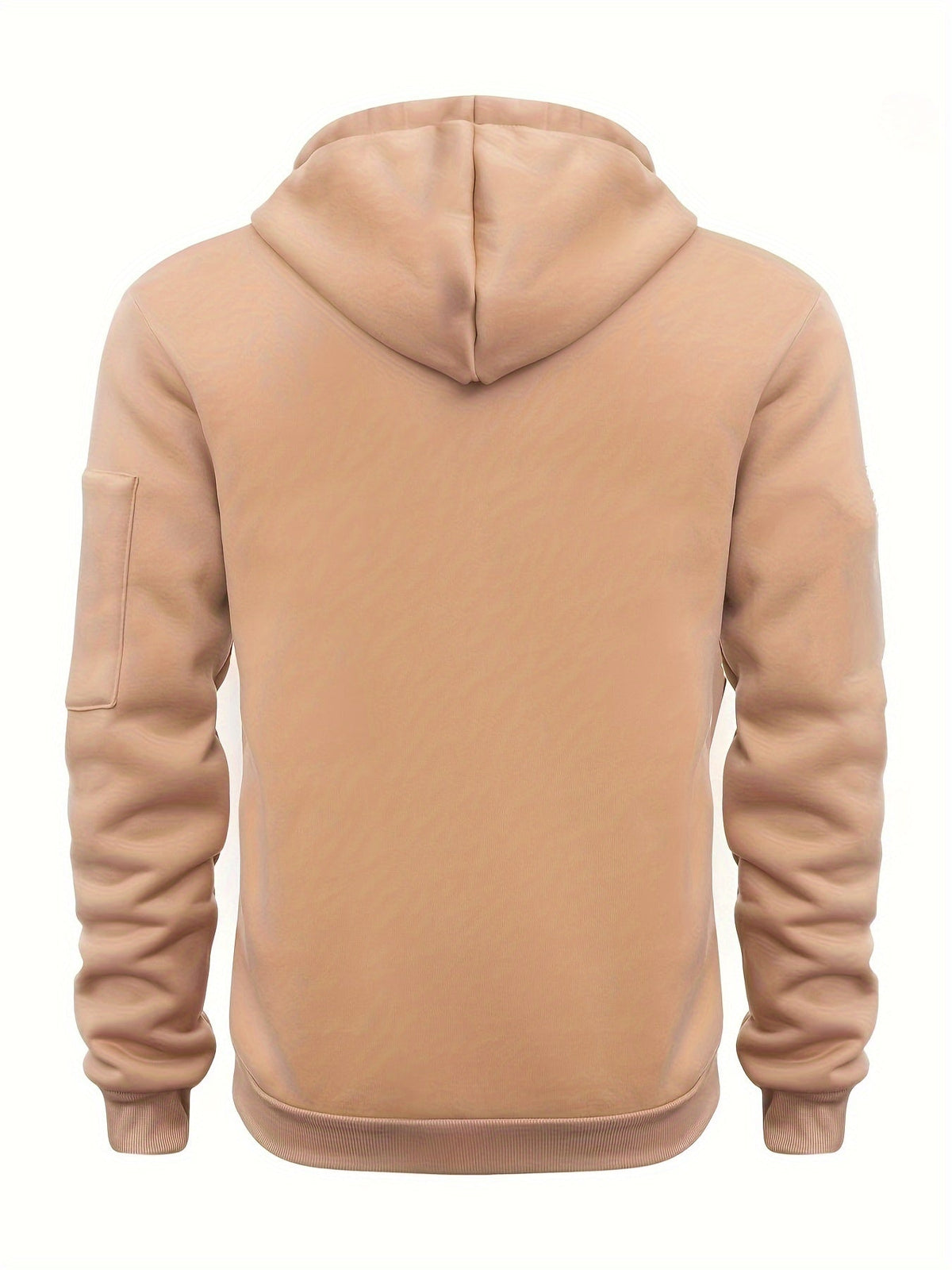Men's Full-Zip Hooded Sweatshirt with Sleeve Detail