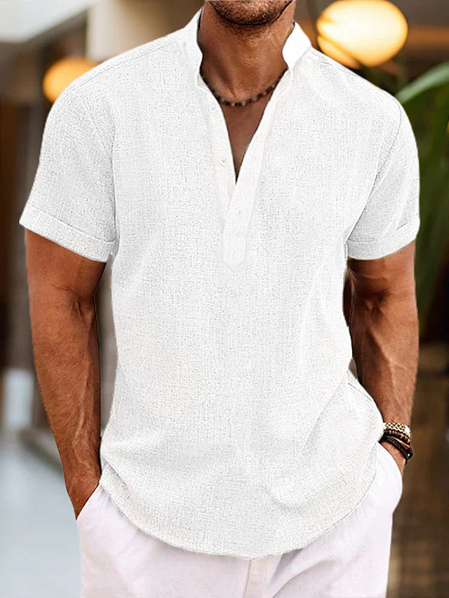 Men's Relaxed Fit Short Sleeve Henley Shirt