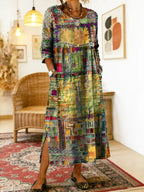 Women’s Abstract Print Midi Dress