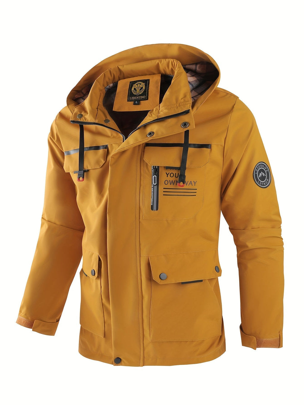 Men's Hooded Utility Jacket with Multiple Pockets