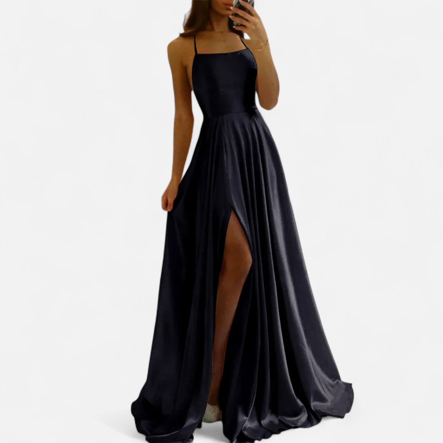 Women’s Satin Slit Maxi Dress
