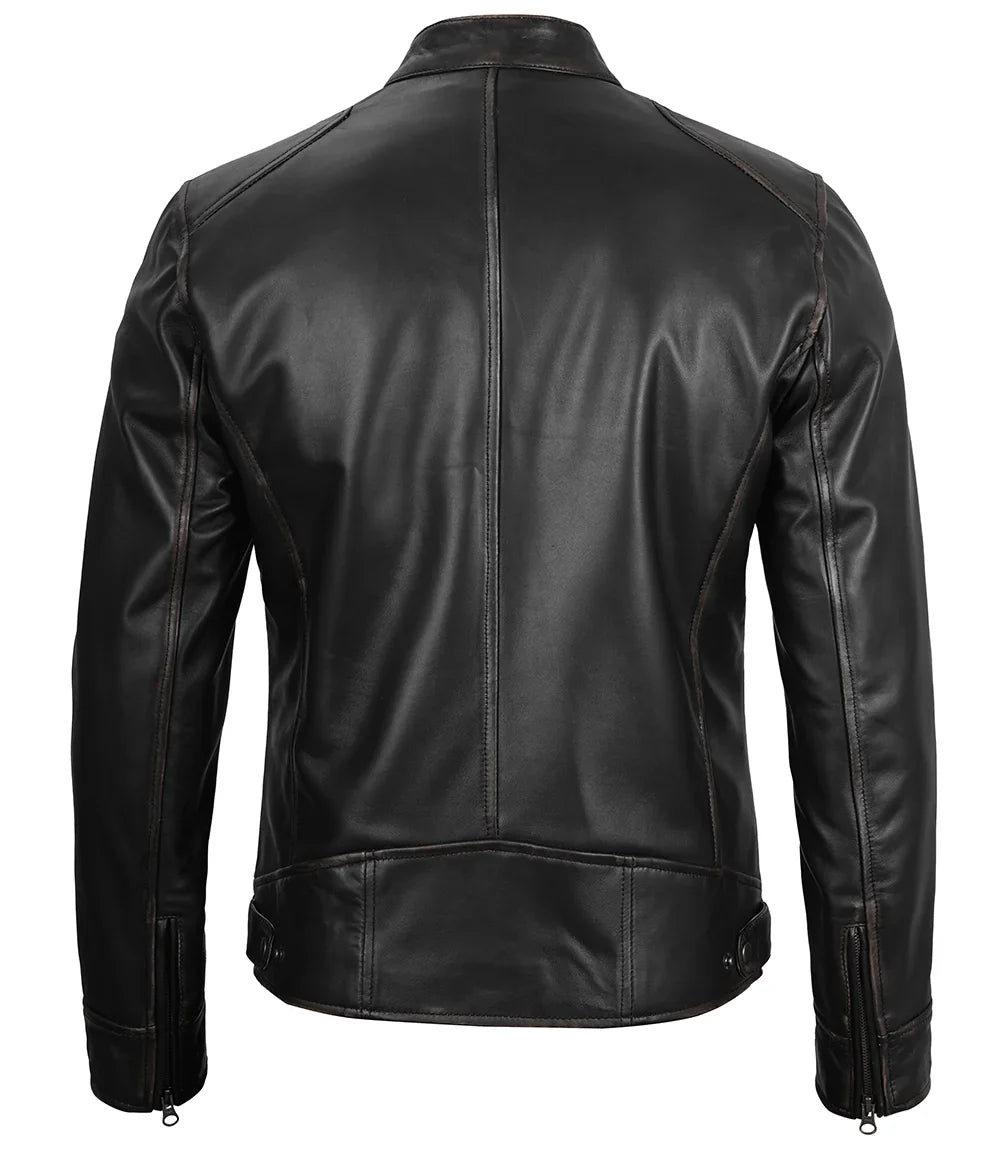 Men's Stand-Collar Zip Jacket with Chest Detail