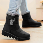 Women's Winter Ankle Boots with Faux Fur Trim