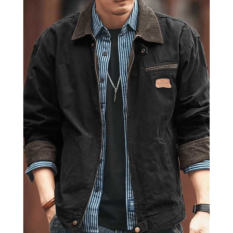 Men’s Utility Jacket with Contrast Collar