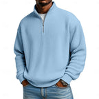 Men's Ribbed Quarter-Zip Knit Sweater