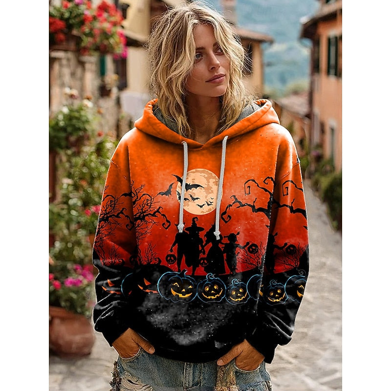 Women’s Halloween Skeleton Graphic Hoodie