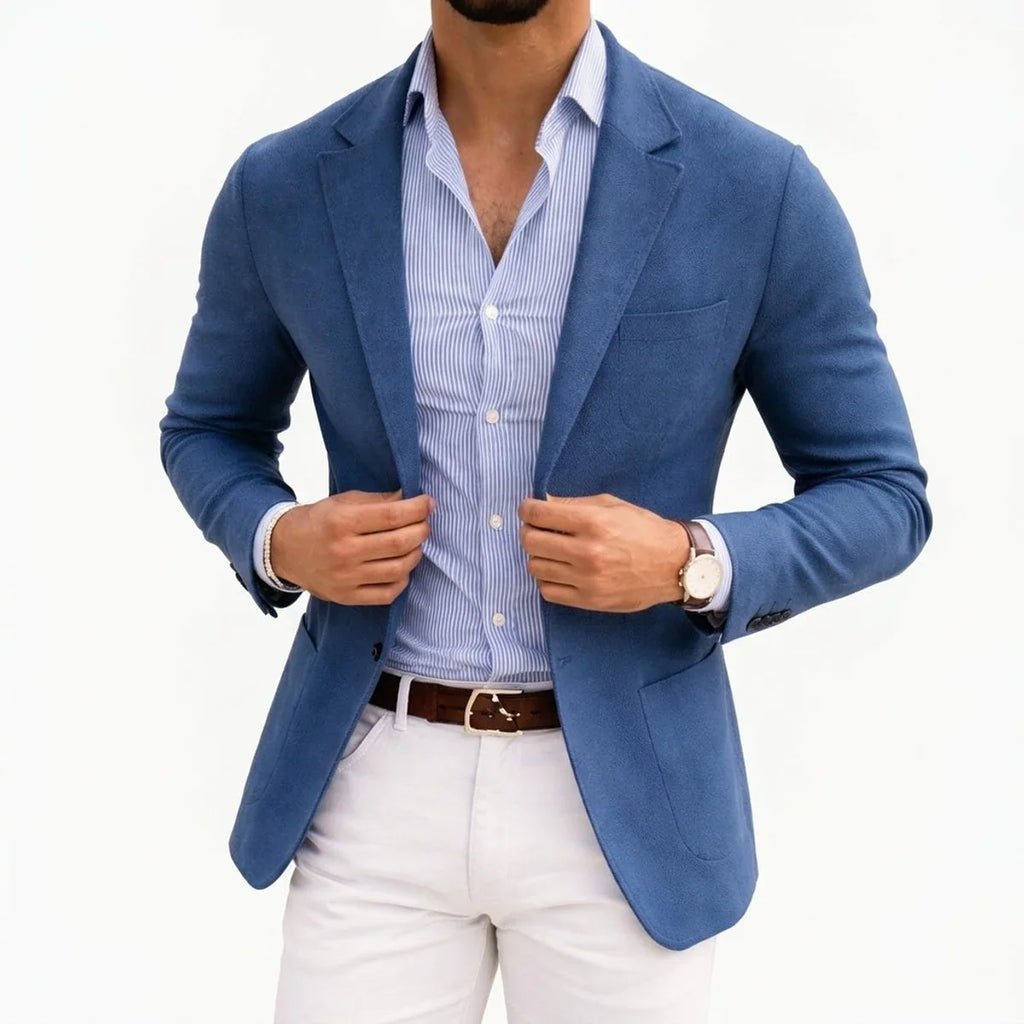 Men’s Notch Lapel Single-Breasted Blazer