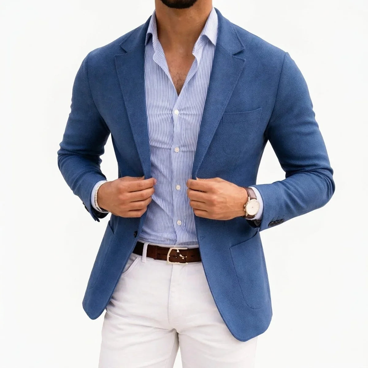 Men’s Notch Lapel Single-Breasted Blazer