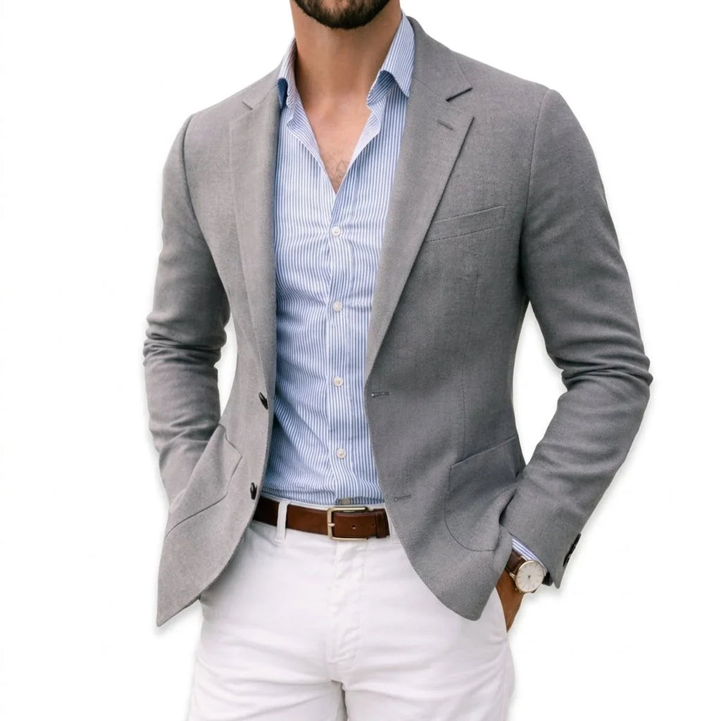 Men’s Notch Lapel Single-Breasted Blazer