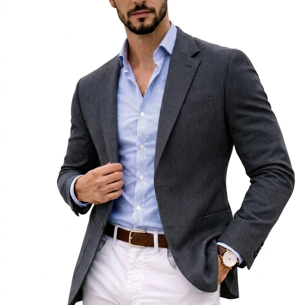 Men’s Notch Lapel Single-Breasted Blazer