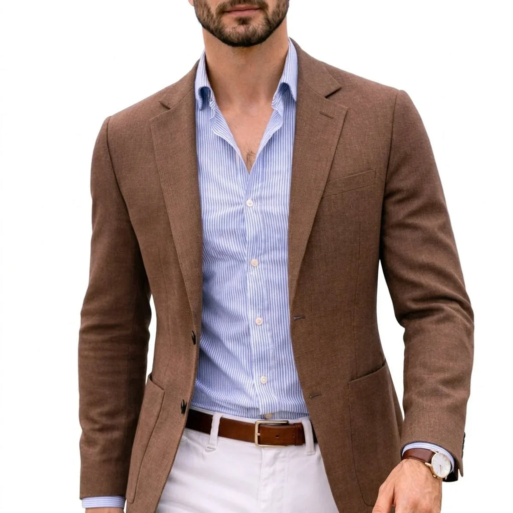 Men’s Notch Lapel Single-Breasted Blazer