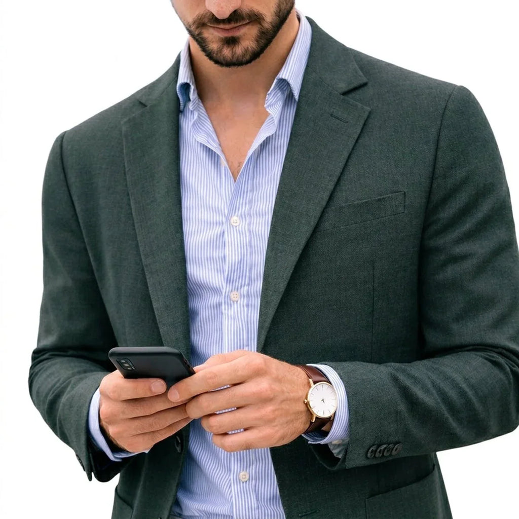 Men’s Notch Lapel Single-Breasted Blazer