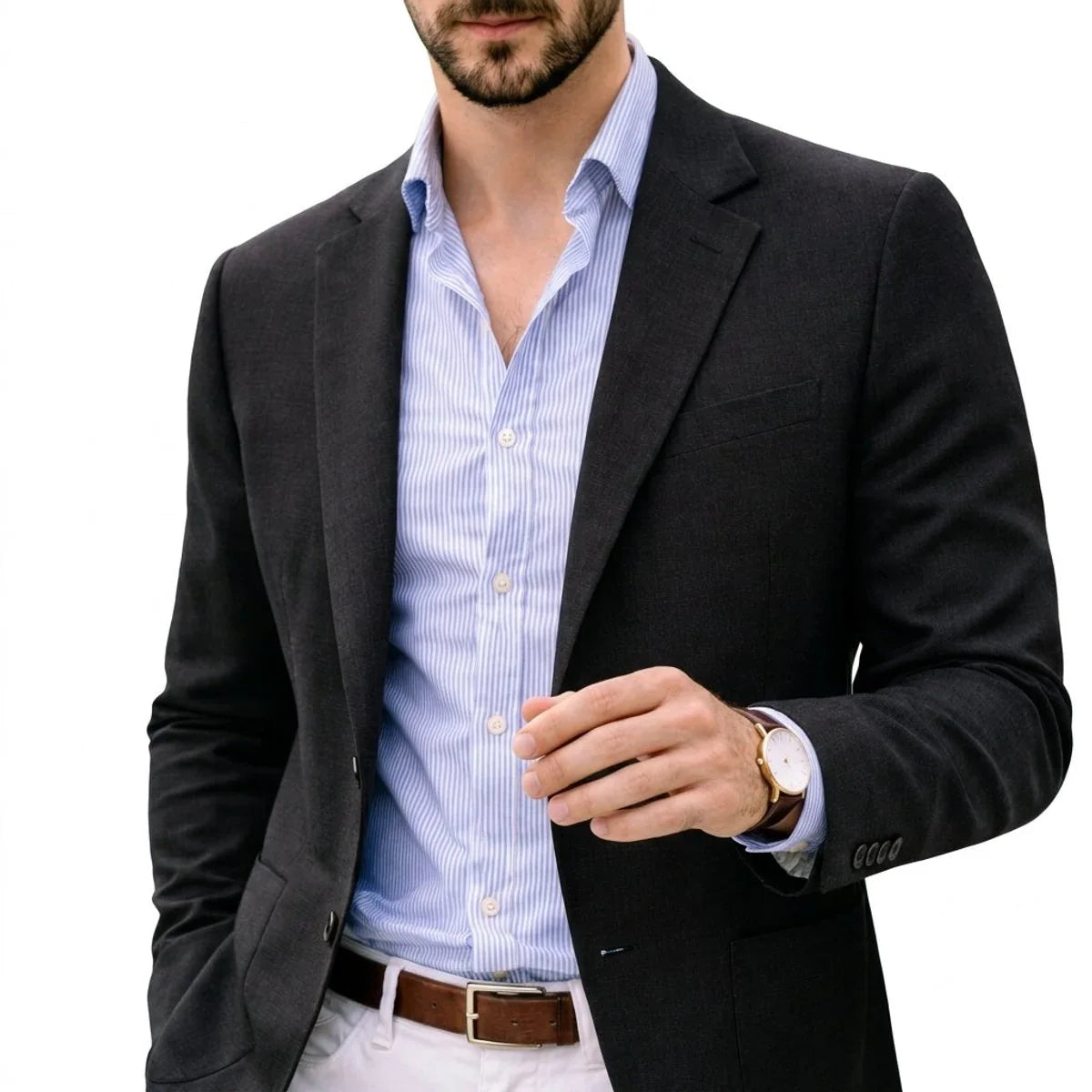 Men’s Notch Lapel Single-Breasted Blazer