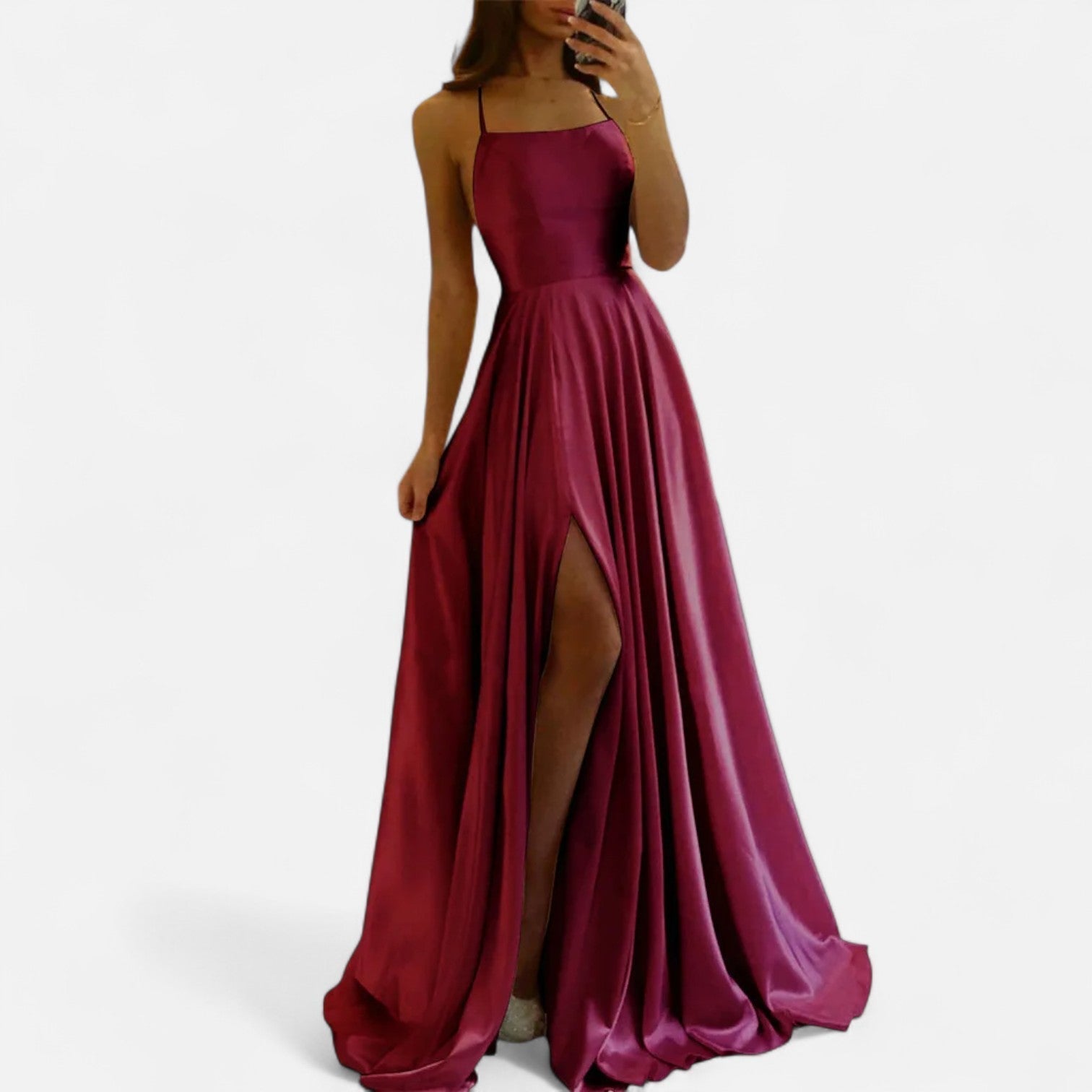 Women’s Satin Slit Maxi Dress