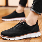 Men's Lace-Up Sneakers With Segmented Sole