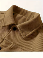 Men's Ribbed Snap Button Casual Jacket